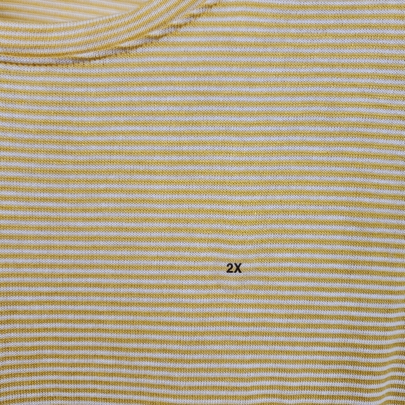 Penningtons Yellow Knit Top Stripe Nautical Plus Size 2X New Office Comfy Soft - Picture 5 of 9